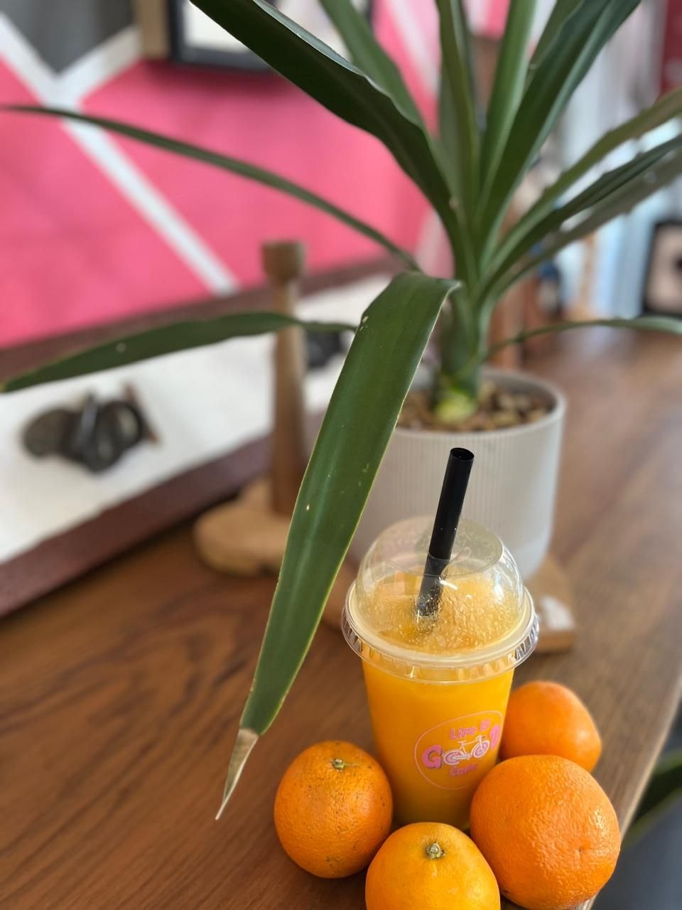 Orange fresh drink at Life Is Good Café